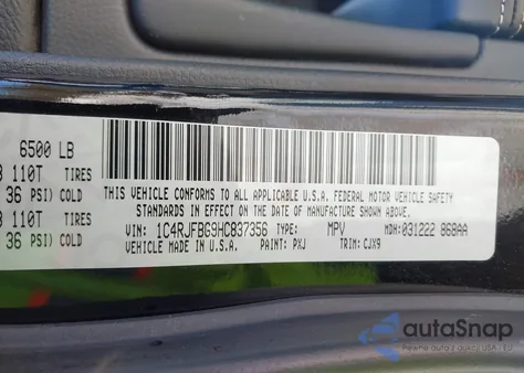 2017 Jeep Grand Cherokee Limited 4X4 from USA, damaged, VIN 1C4RJFBG9HC837356